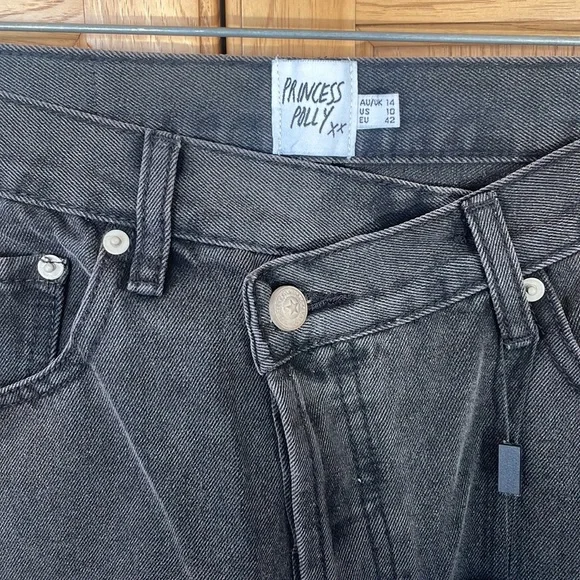NWT Princess Polly Holly Asymmetric Straight Leg Jean size 10 - Picture 2 of 8